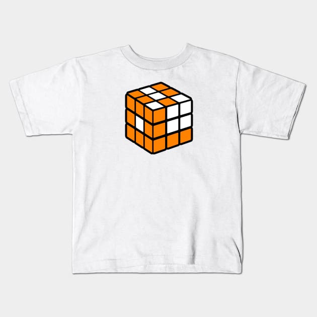 Orange And White Rubik's - 1 Kids T-Shirt by BigOrangeShirtShop